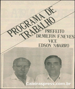 Plano de Govêrno: Dr.Milton, Edson Navarro-1988
